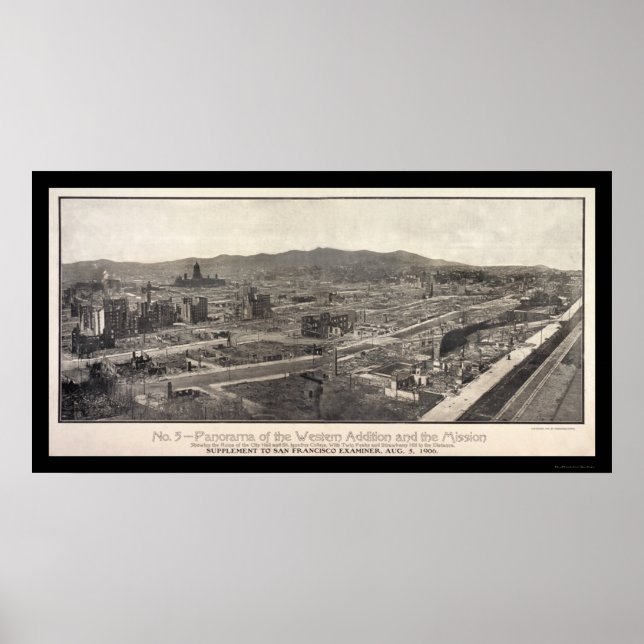 Pôster Mission District San Francisco Foto 1906 (Frente)