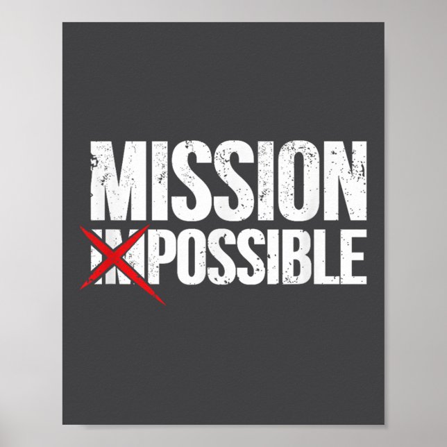 Poster Mission Ssible Saying Quote Shirt. Insrational Rel (Frente)