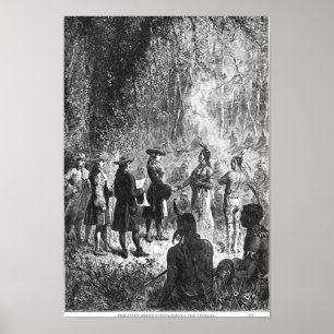 Pôster Missionários de Moravian entre os indianos