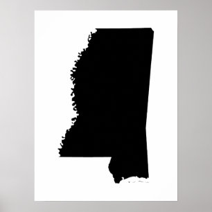 Pôster Mississippi em preto e branco