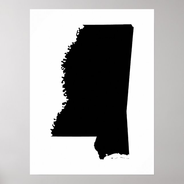 Pôster Mississippi em preto e branco (Frente)