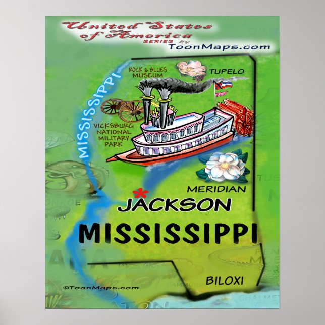 Pôster Mississippi EUA (Frente)