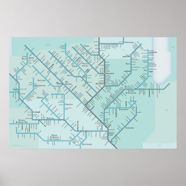 Poster Mississippi médio 20" x 30" (Frente)