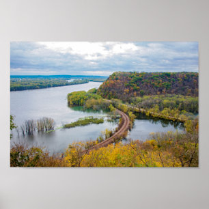 Poster Mississippi River e Wooded Bluff