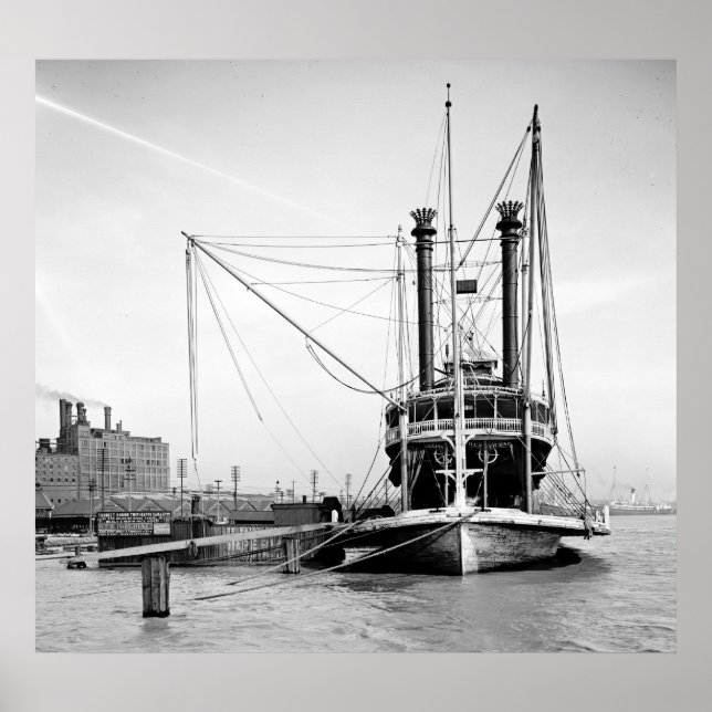 Pôster Mississippi River Packet 1905 (Frente)