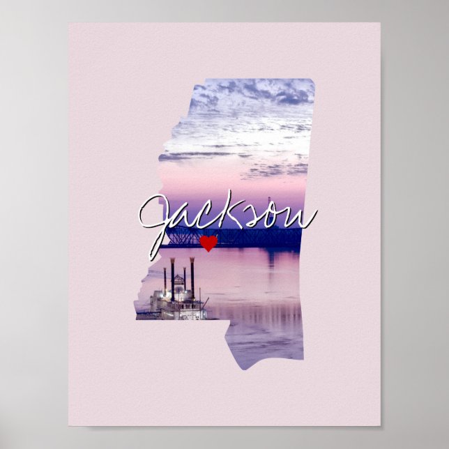 Poster Mississippi State Photo insert and town name (Frente)