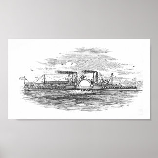 Pôster Mississippi Steamboat 1854