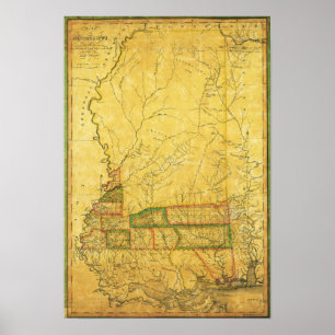 Pôster MississippiPanoramic MapMississippi