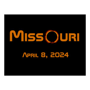 Pôster Missouri 2024 Eclipse Solar Total