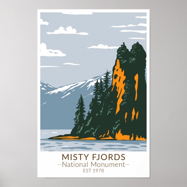 Poster Mister Fjords Monumento Nacional Novo Eddystone (Frente)
