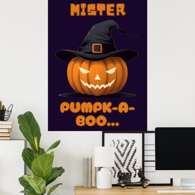 Poster Mister Pumpk-A-Boo Halloween Pumpkin (Escritório em casa)