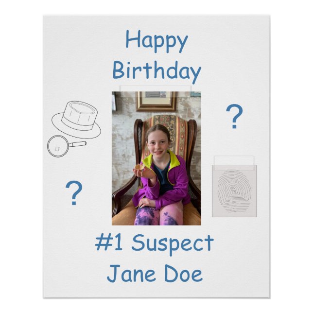 Pôster Mistério Crime Resolvendo Provas Conselho Aniversá (Frente)