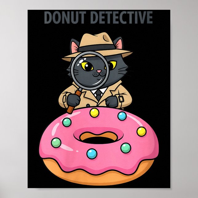 Poster Mistério de donut noir de detetive de gato engraça (Frente)