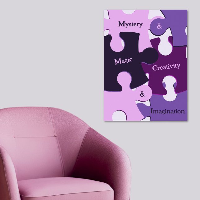 Poster Mistério e Quebra-cabeça de criatividade e imagina (Mystery & Magic Creativity & Imagination Puzzle Poster)