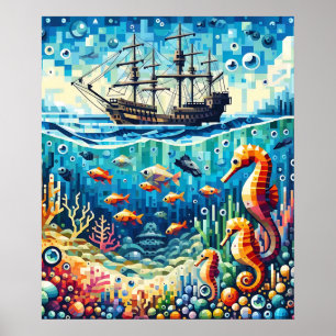 Poster Mistérios das profundezas do oceano