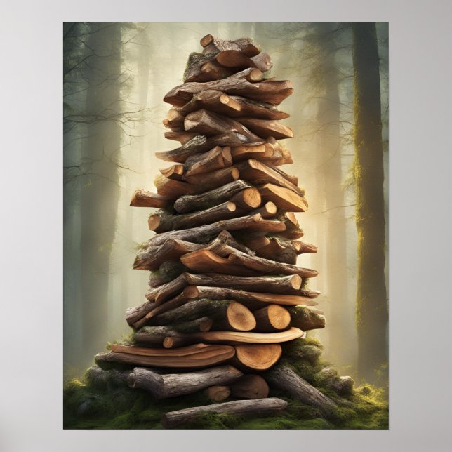 POSTER MÍSTICA DE MADEIRA DE INCÊNDIO PEGADA ARTE (Frente)