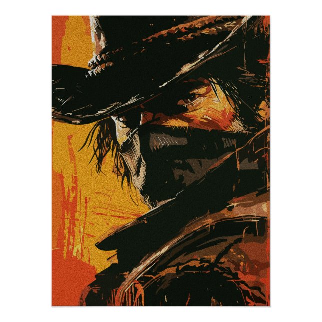 Pôster Mística Outlaw: Fiery Western Stare (Frente)