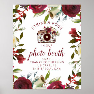 Poster Mistletoe Manor Winter Photo Booth Sign