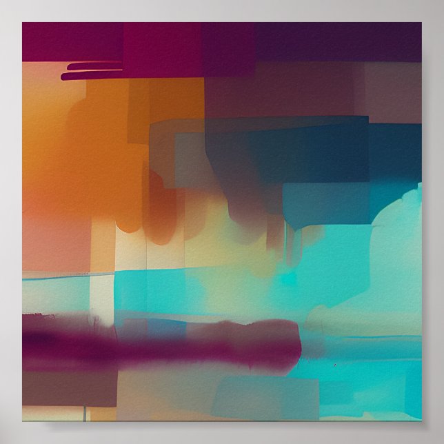 Poster Mistura colorida de tom retrô (Frente)