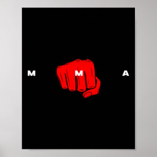Poster Mistura de artes marciais Boxing Jiu-jitsu Luta Mm