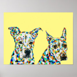 Poster Mistura de german shepherd Shar Pei e Pitbull Lab