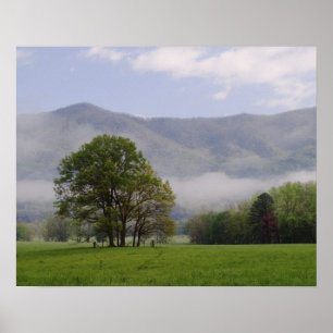 Pôster Mistura e Montanha Rich, Cades Cove,
