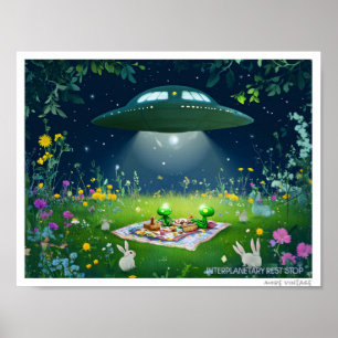 POSTER MISTURA ESTRAFALÁRIA DE ALIENS PIXIES E FADAS