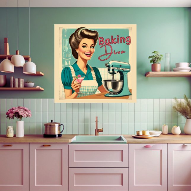Poster Misturador de cozinha, diva, engraçadinho (Criador carregado)