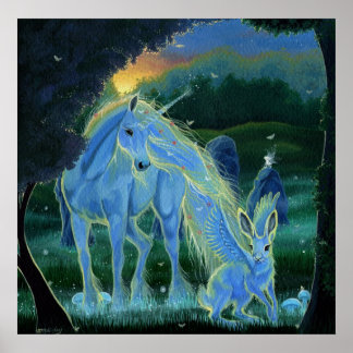 Poster "Misture Midsummers Morning" Unicorn Canvas Print
