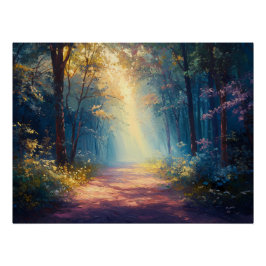 Pôster Misty Forest Trail como Dawn Breaks