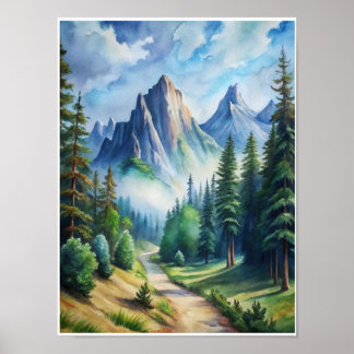 Poster Misty Mountain Majestade