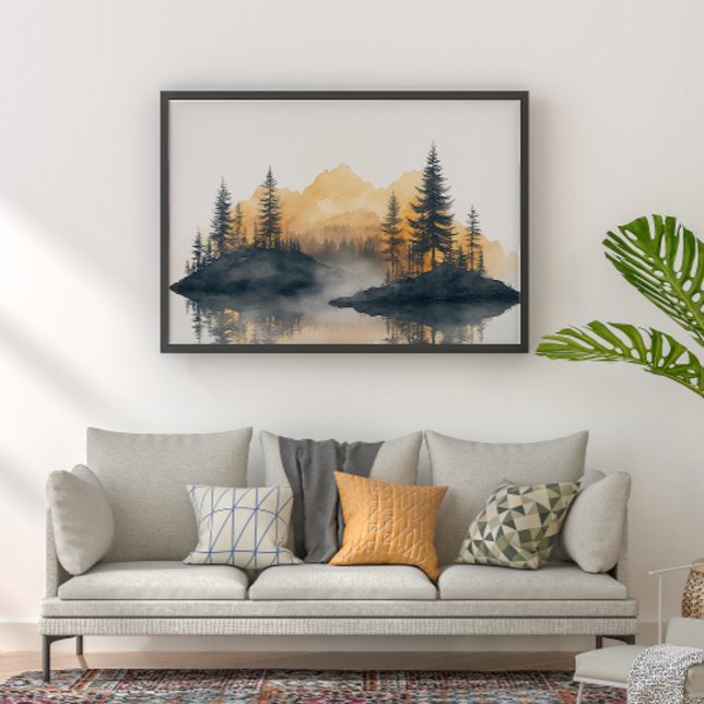 Pôster Misty Peaks Zen Minimalist Wall Art (Criador carregado)