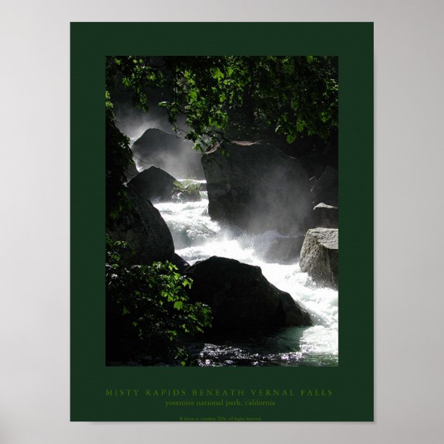 Poster Misty Rapids Baixo de Vernal Falls (Frente)
