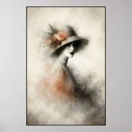 Poster Misty Retro Portrait of Elegance