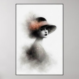 Poster Misty Retro Portrait of Elegance