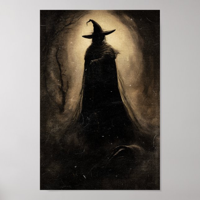 Poster Misty Witch Haunting - Arte de Muro de Halloween (Frente)