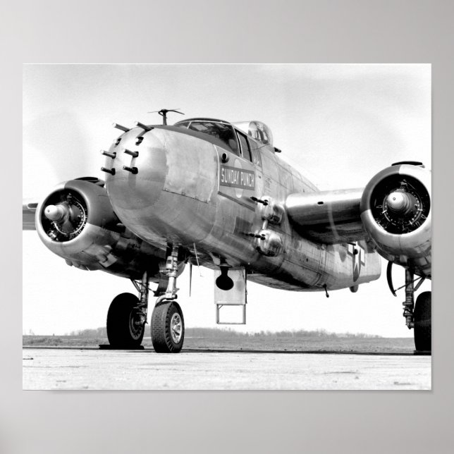 Poster Mitchell B-25 Bomber - Domingo Punch - WW2 1945 (Frente)