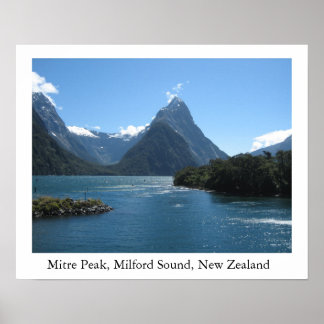 Pôster Miter Peak, Milford Sound, Nova Zelândia
