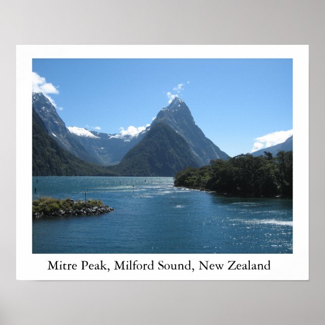 Pôster Miter Peak, Milford Sound, Nova Zelândia (Frente)