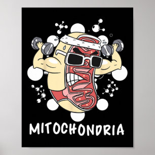Poster Mitocôndria Bioquímica Funny Biology Gym Fitnes