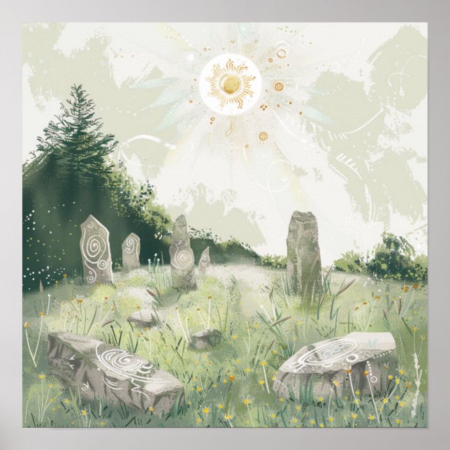 Poster Mitologia Celta e Símbolos Sun Litha (Frente)