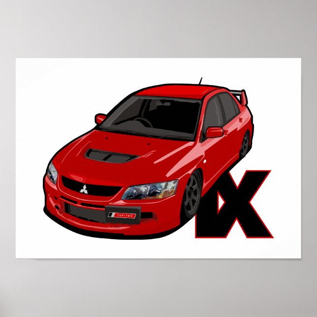 Poster Mitsubishi EVO IX MR (Frente)