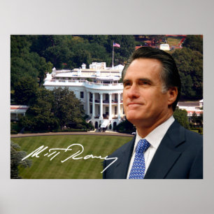 Poster Mitt Romney & casa branca