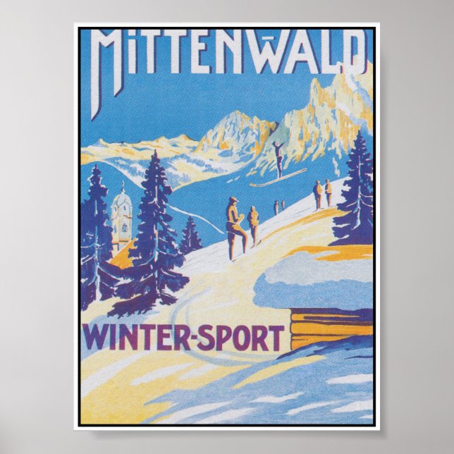 Poster Mittenwald Alemanha Viagens vintage (Frente)