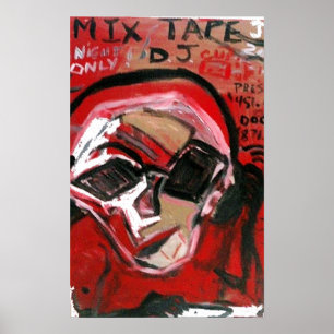 POSTER MIX TAPE DJ VERMELHO