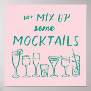 Poster MIX UP MOCKTAILS Bar Custom Kitchen Art