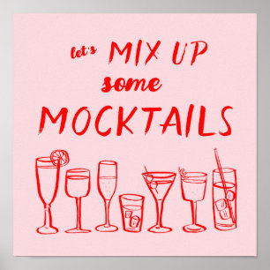 Poster MIX UP MOCKTAILS Bar Custom Kitchen Art