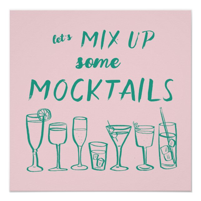 Pôster MIX UP MOCKTAILS Bar Custom Kitchen Art (Frente)