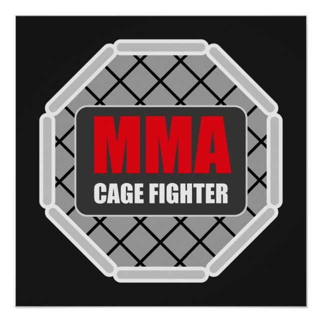 Pôster Mixed Martial Arts Cage Fighter MMA (Frente)