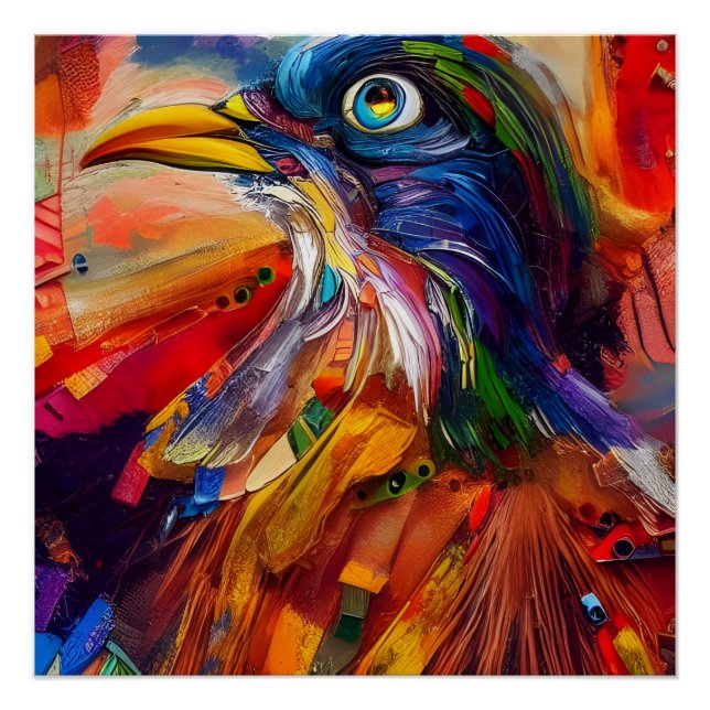 Pôster Mixed Media Robin (Frente)